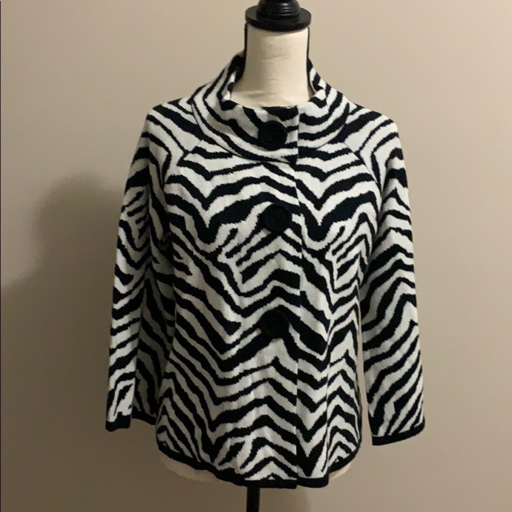 Zebra Swing Sweater Button Front - image 1